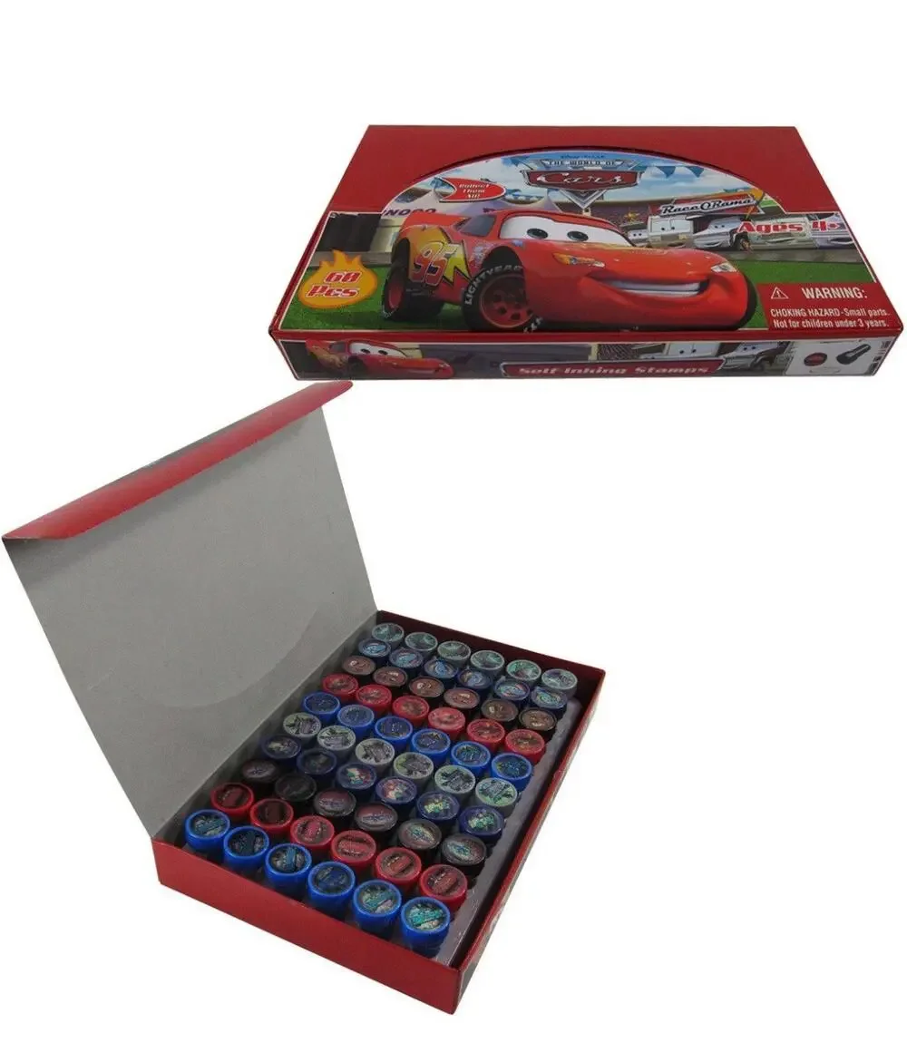 60pc Disney Pixar Cars Self Inking Stamp Set Kid School Supplies Party Favors